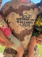 "WILD WEST COAST KIDS" Tee in DESERT CAMO