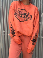 "MOTOR JUNKIES" CREWNECK in VINTAGE ORANGE