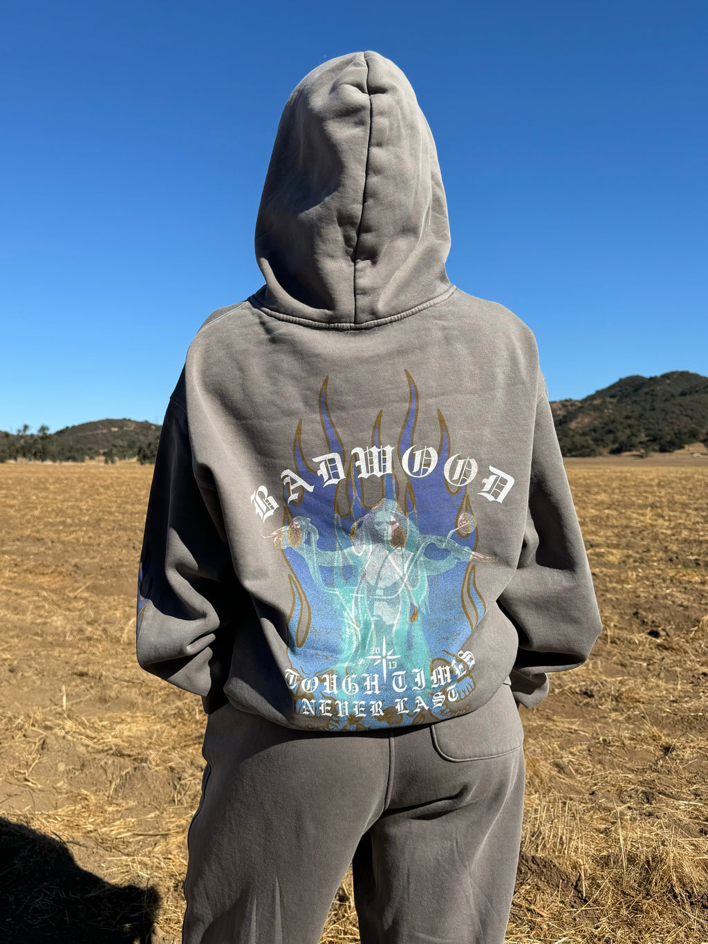 "TOUGH TIMES" Hoodie in BURNOUT