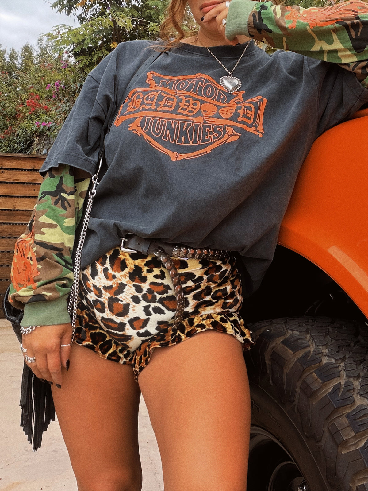 "MOTOR JUNKIES" Layered Long Sleeve