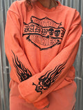 "MOTOR JUNKIES" CREWNECK in VINTAGE ORANGE
