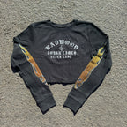 "TOUGH TIMES" Waffle Knit CROPPED Thermal