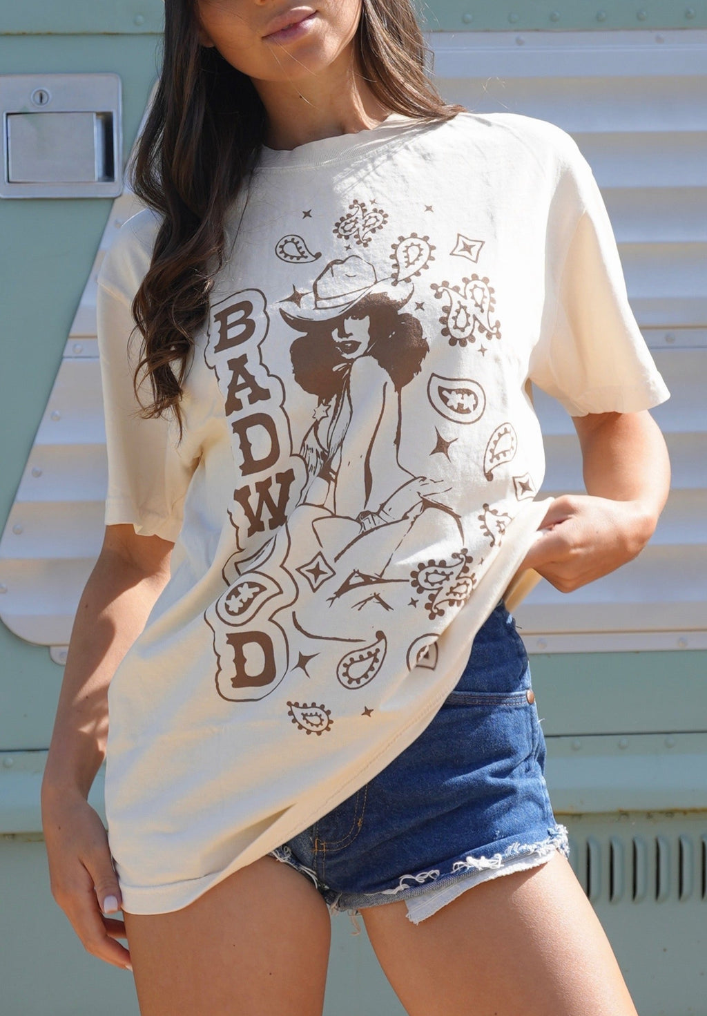 "PAISLEY" UNISEX TEE in BONE