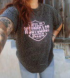 "WILD WEST COAST KIDS" Tee in BLACK LEOPARD