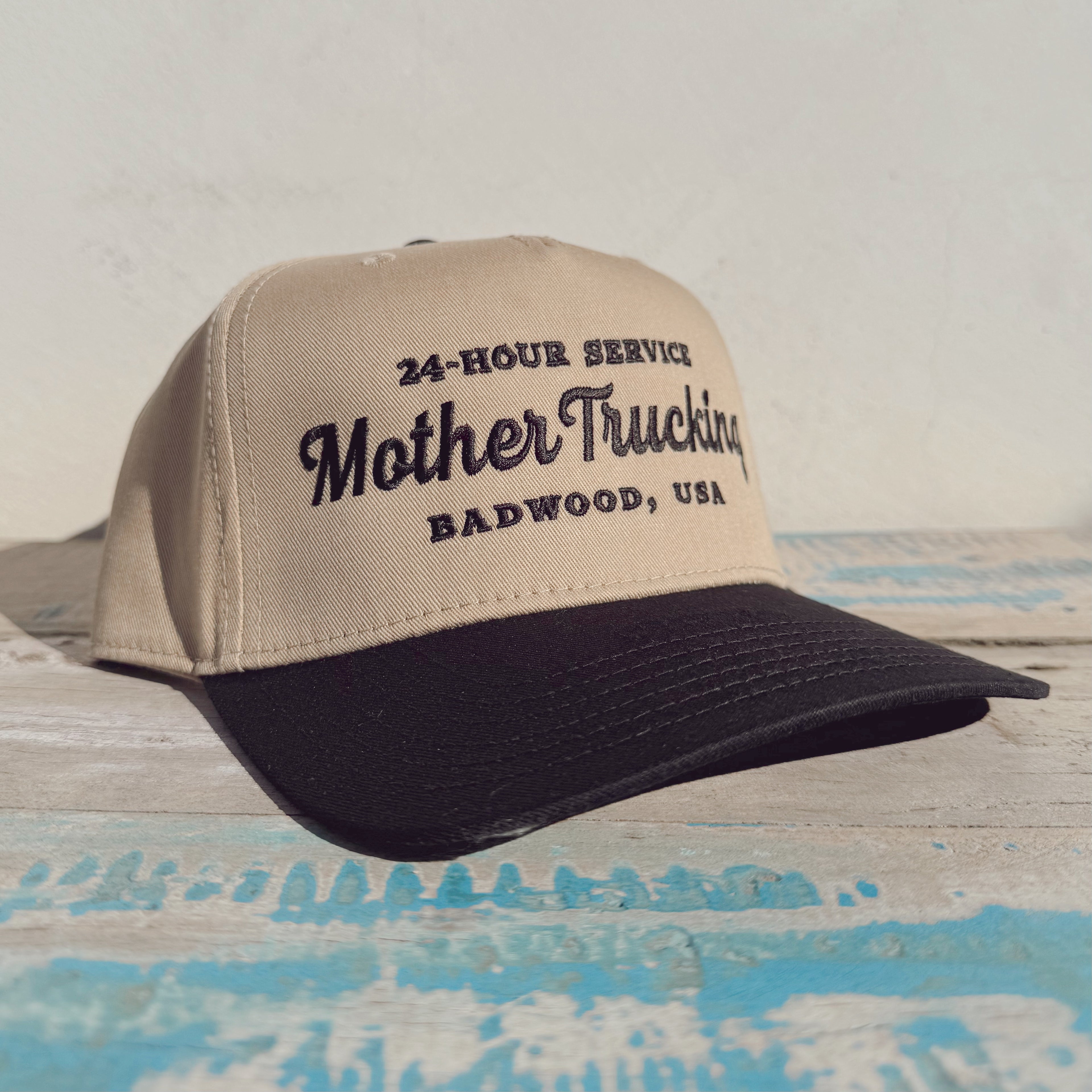 "MOTHERTRUCKING" 2-TONE CAP in KHAKI/BLACK