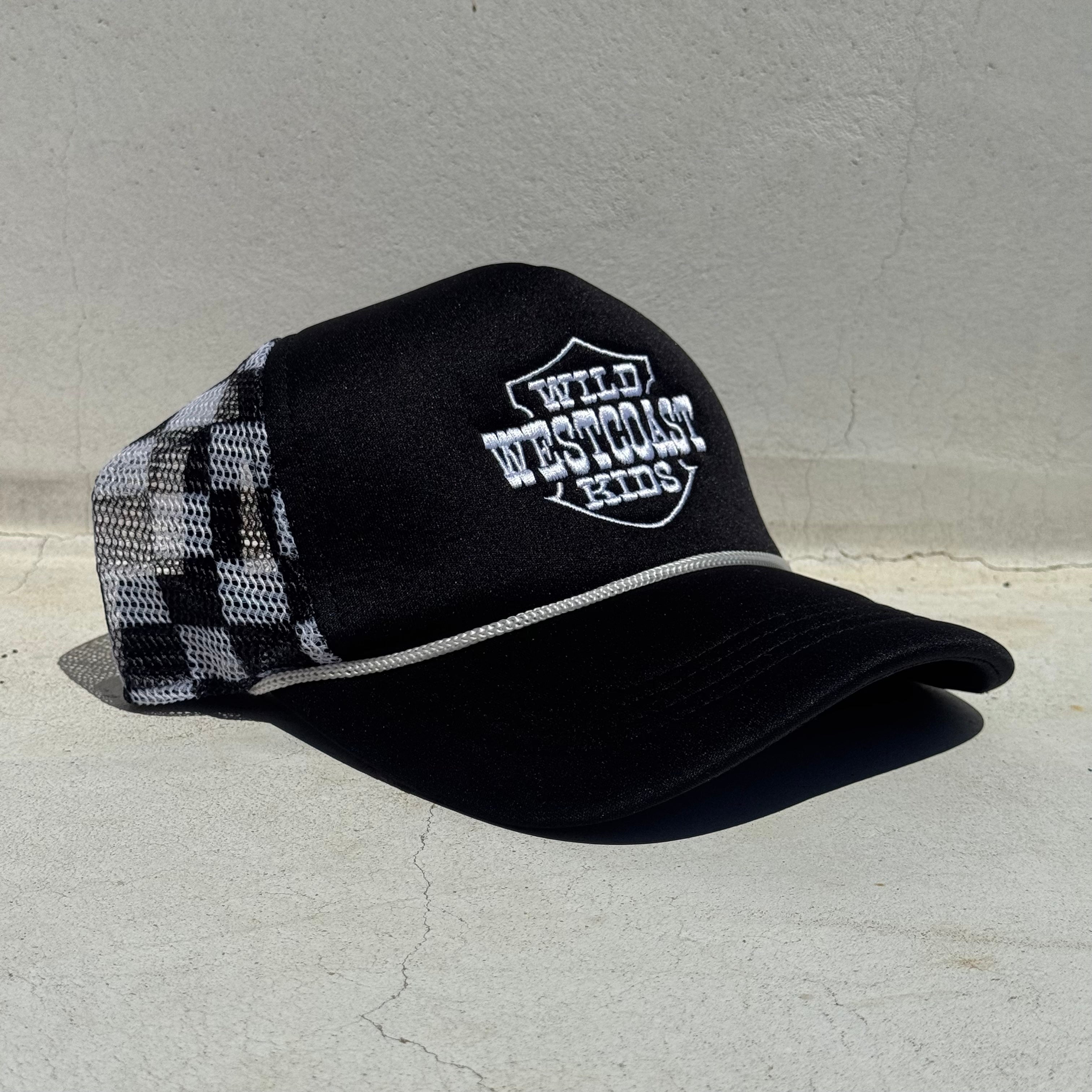 "WILD WEST COAST KIDS" Mid-Profile Trucker in BLACK