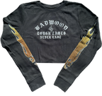 "TOUGH TIMES" Waffle Knit CROPPED Thermal