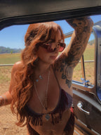 "FREEBIRD" Fringe Top in SNAKE SKIN
