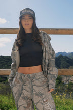 "PAISLEY" UNISEX ZIP HOODIE in REAL TREE