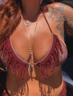 "FREEBIRD" Fringe Top in SNAKE SKIN
