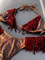"FREEBIRD" Fringe Top in SNAKE SKIN